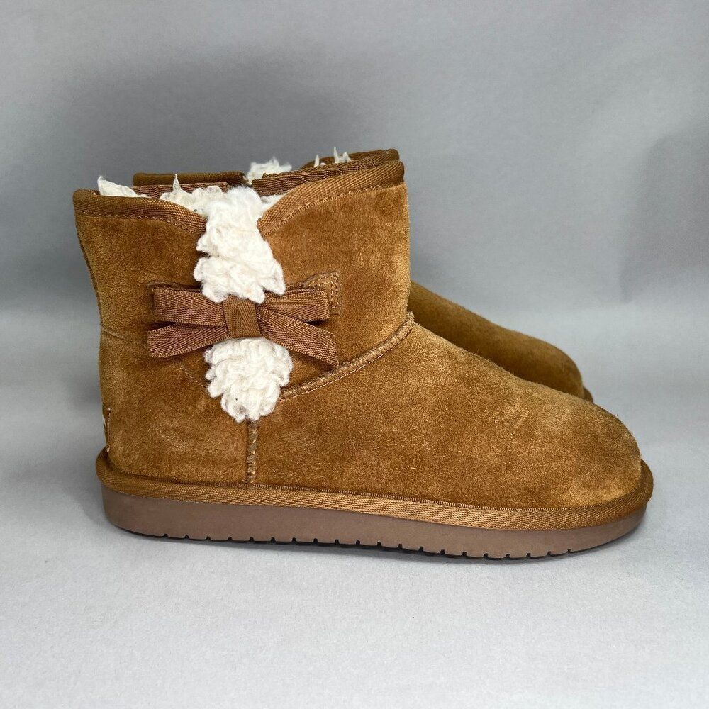 Koolubarra Victoria Mini Boot Girl's Size 2 Chesnut Suede Sheepskin‎ Boots